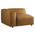 Auren Upholstered Vegan Leather Modular Left Armchair - Camel