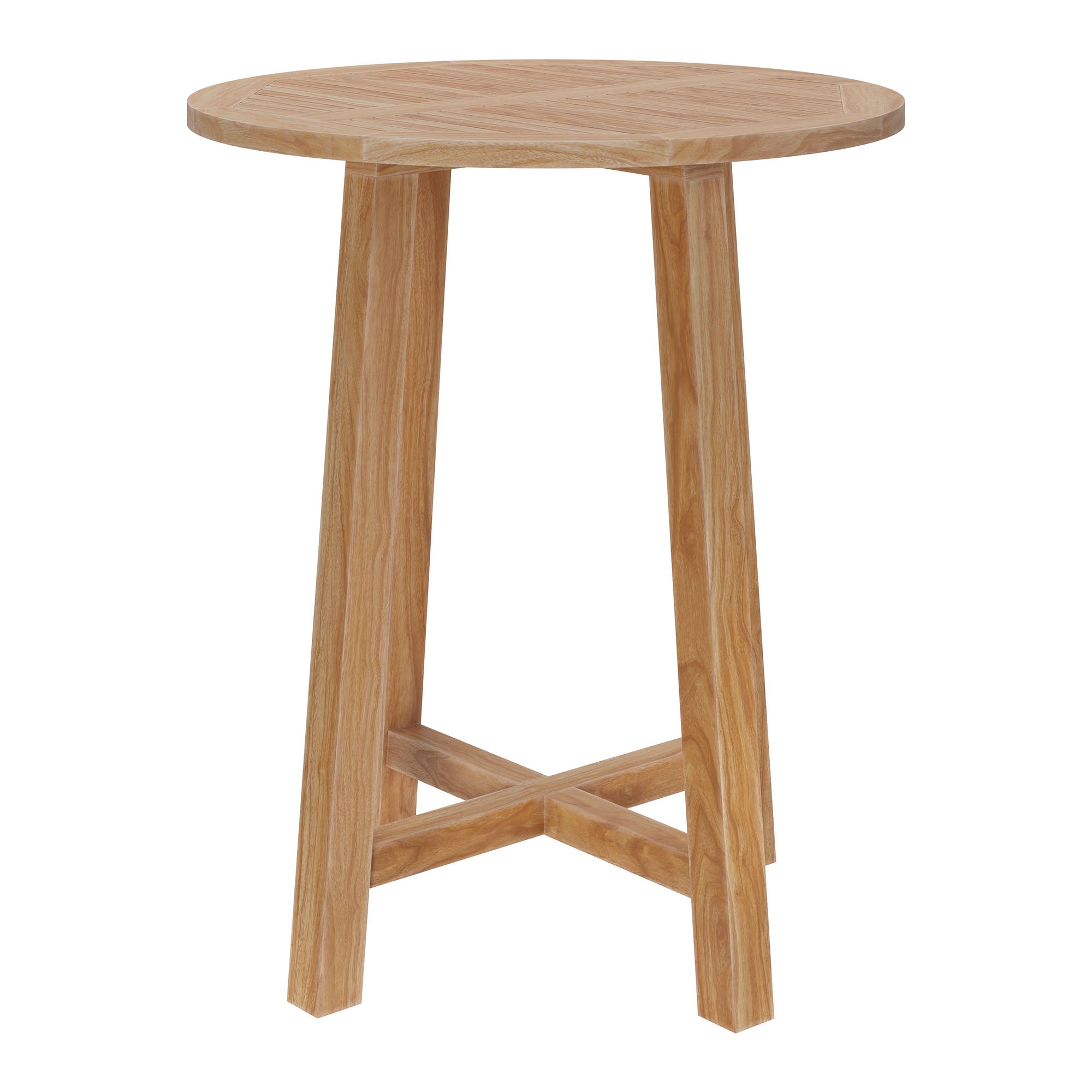 Wellspring 36" Outdoor Patio Teak Wood Bar Table - Natural