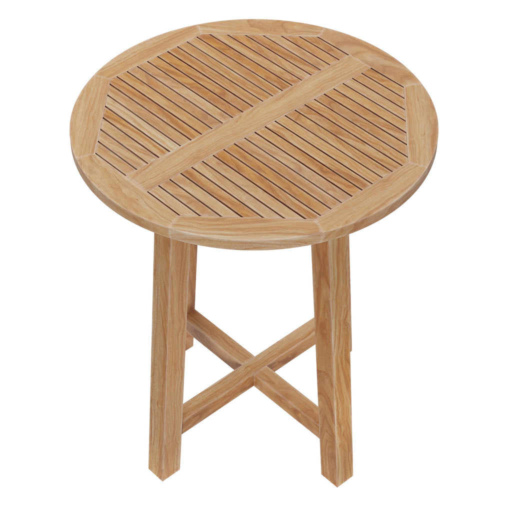 Wellspring 36" Outdoor Patio Teak Wood Bar Table - Natural