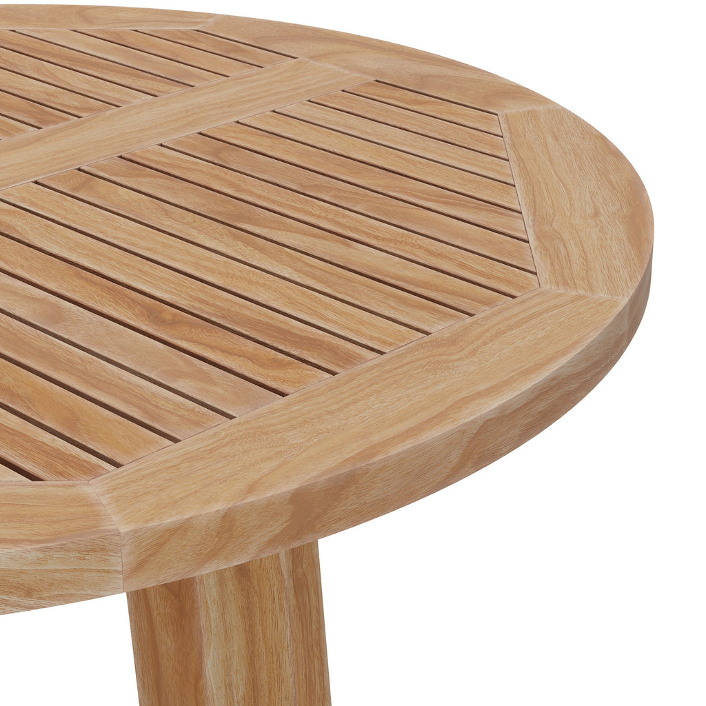 Wellspring 36" Outdoor Patio Teak Wood Bar Table - Natural