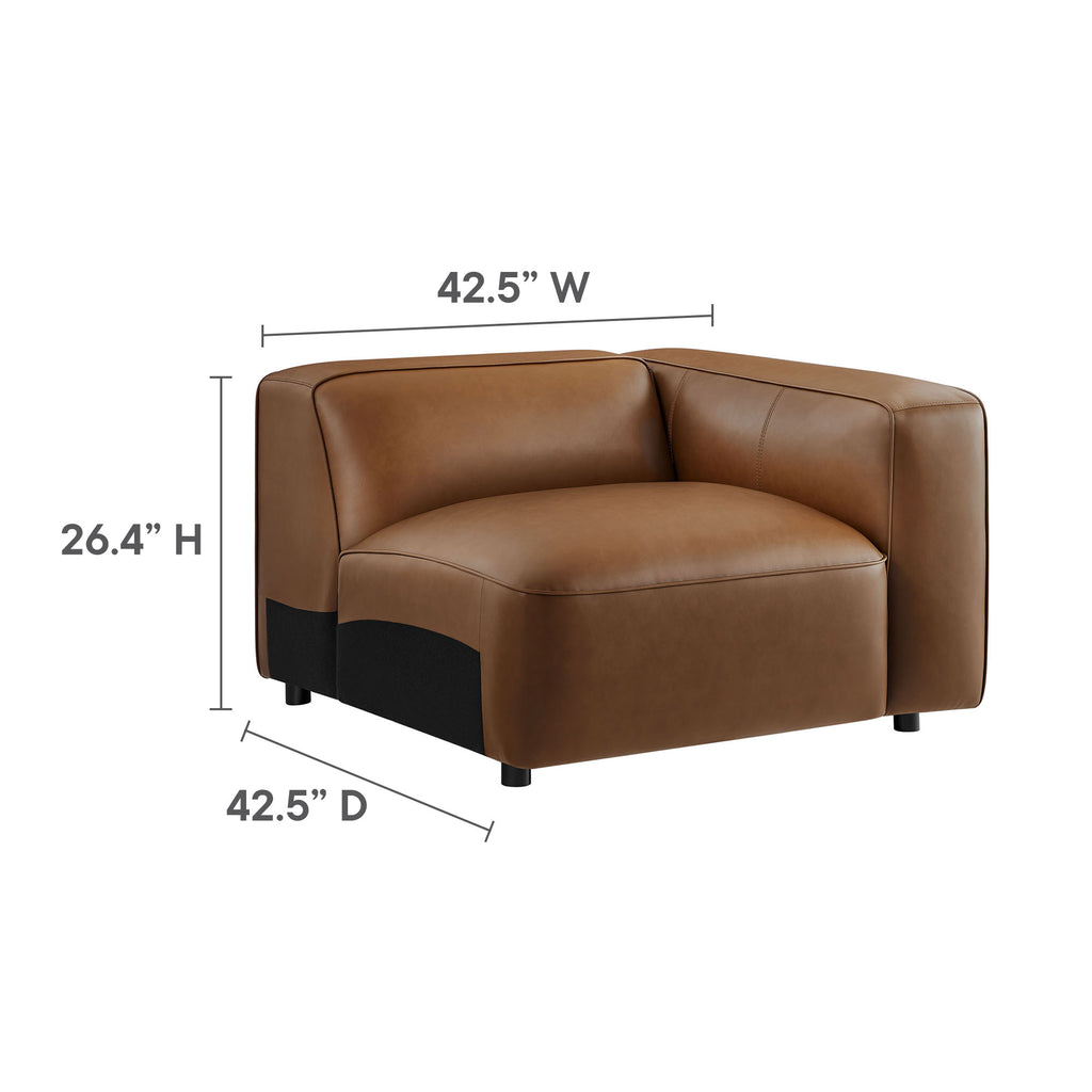 Auren 5-Piece Upholstered Vegan Leather Modular L-Shaped Sofa - Coffee