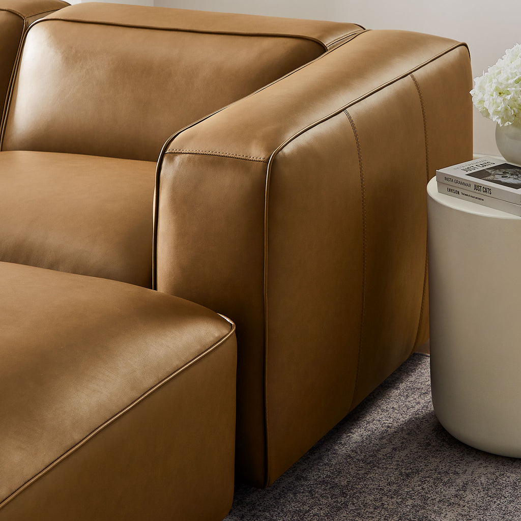 Auren 5-Piece Upholstered Vegan Leather Modular U-Shaped Sofa - Camel