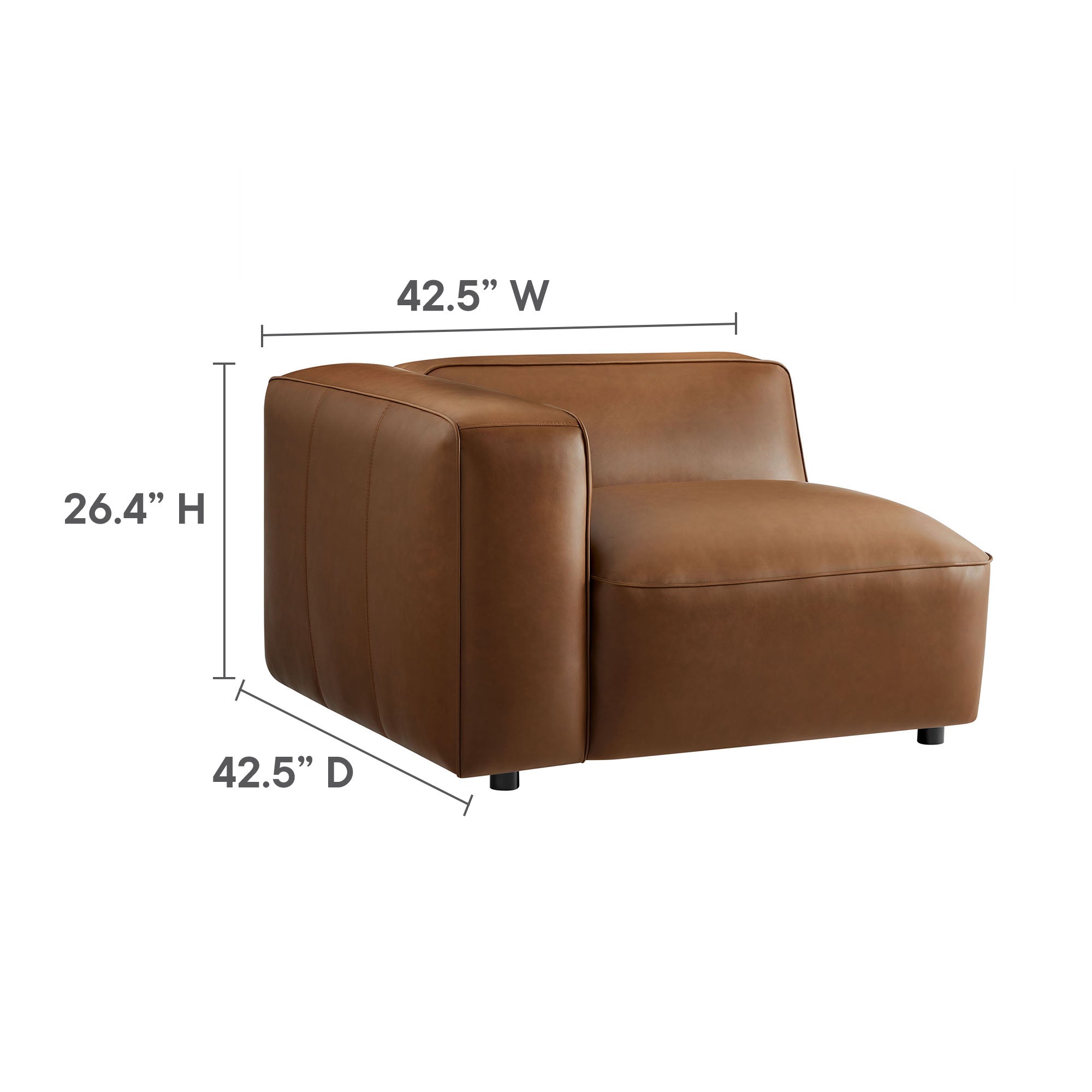 Auren 5-Piece Upholstered Vegan Leather Modular U-Shaped Sofa - Coffee