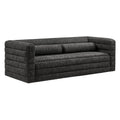 Relle Channel Tufted Boucle Upholstered Sofa - Charcoal
