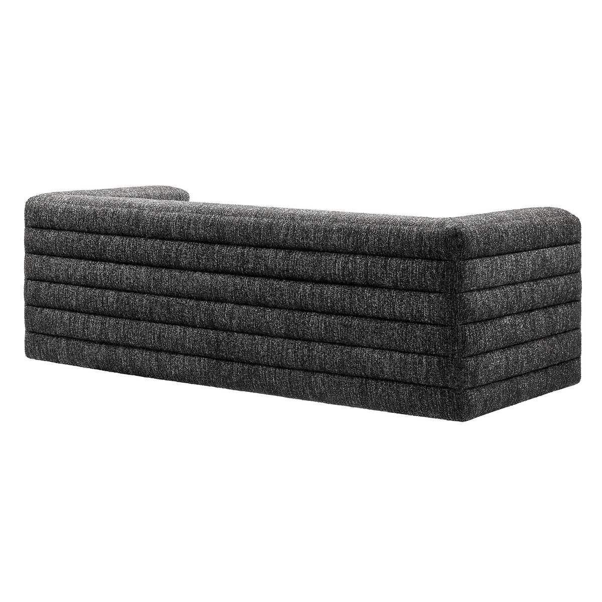 Relle Channel Tufted Boucle Upholstered Sofa - Charcoal