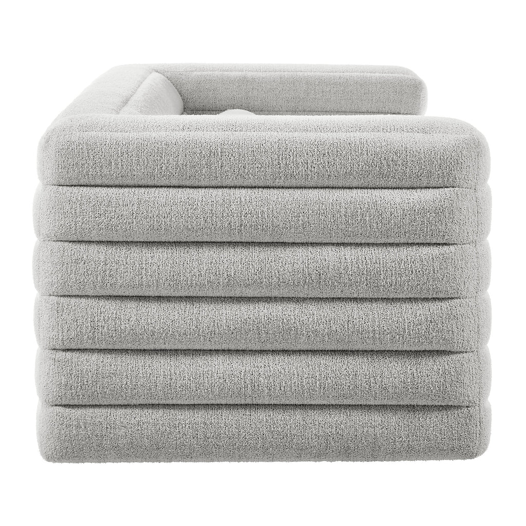 Relle Channel Tufted Boucle Upholstered Sofa - Newsprint