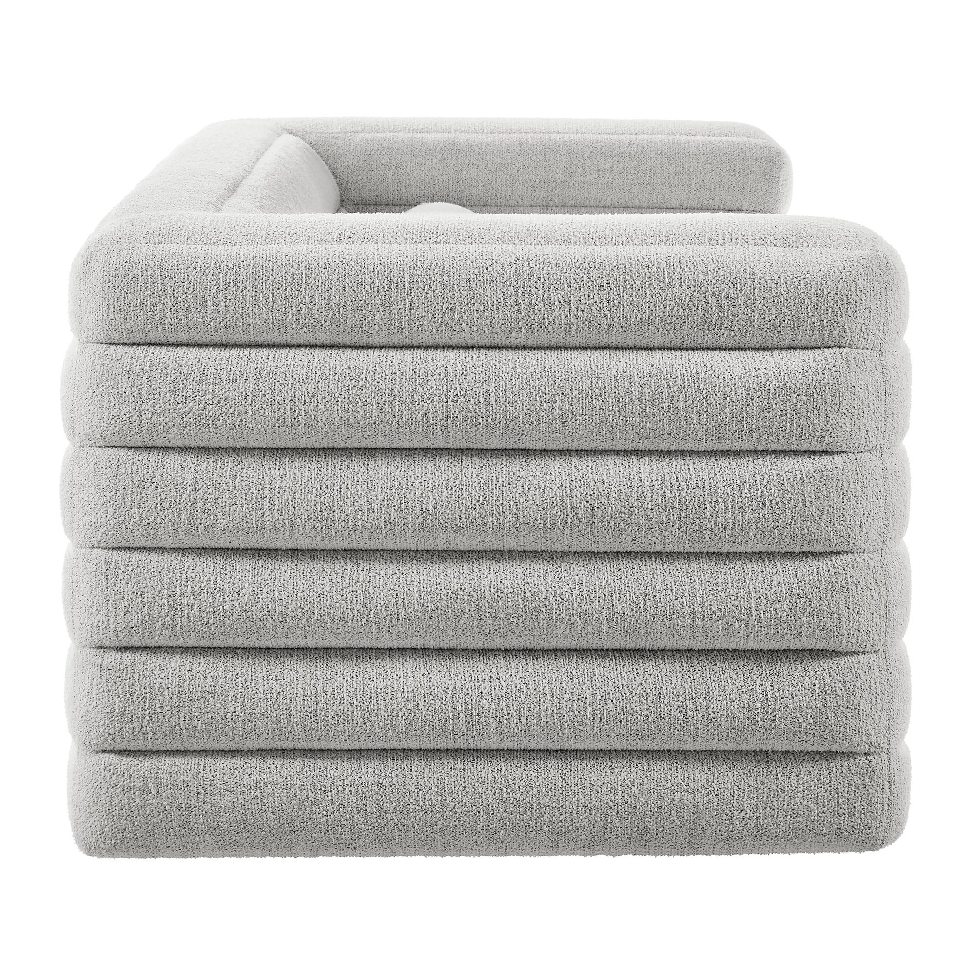 Relle Channel Tufted Boucle Upholstered Sofa - Newsprint