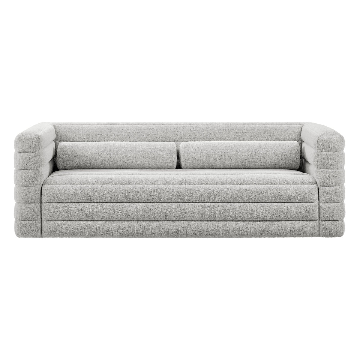 Relle Channel Tufted Boucle Upholstered Sofa - Newsprint