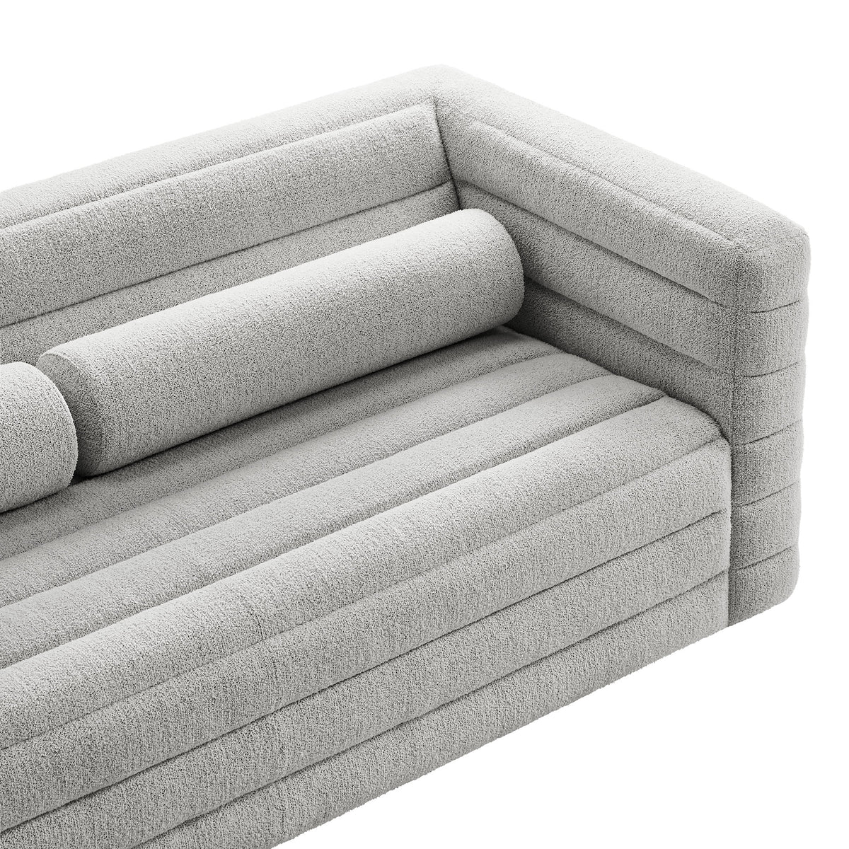 Relle Channel Tufted Boucle Upholstered Sofa - Newsprint