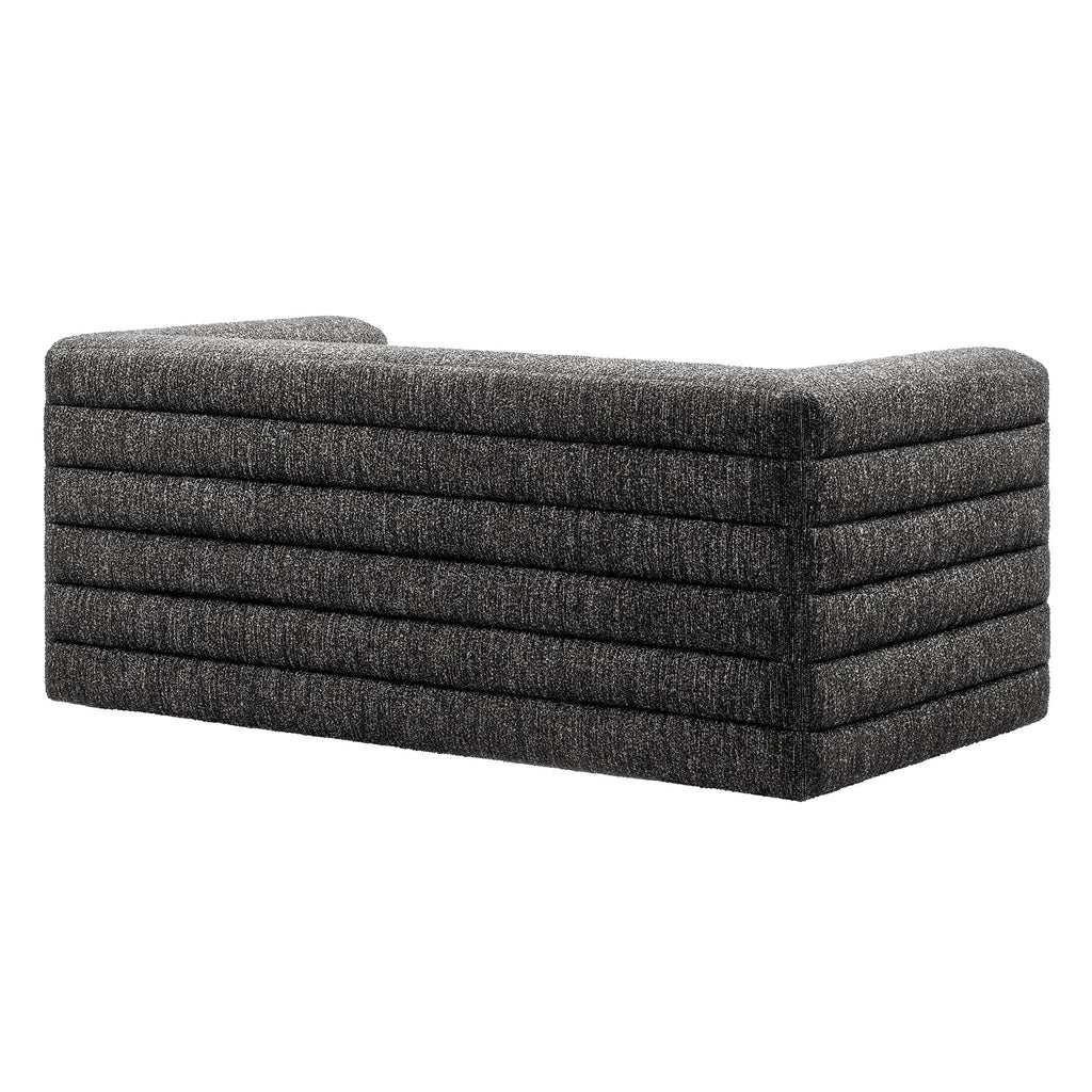 Relle Channel Tufted Boucle Upholstered Loveseat - Charcoal