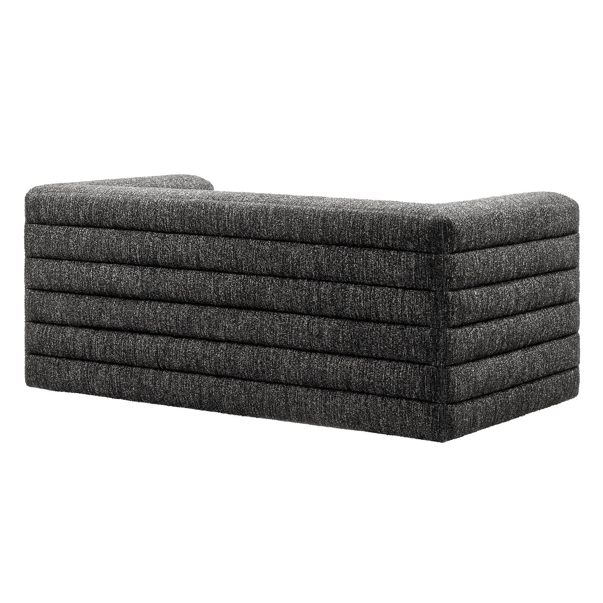 Relle Channel Tufted Boucle Upholstered Loveseat - Charcoal