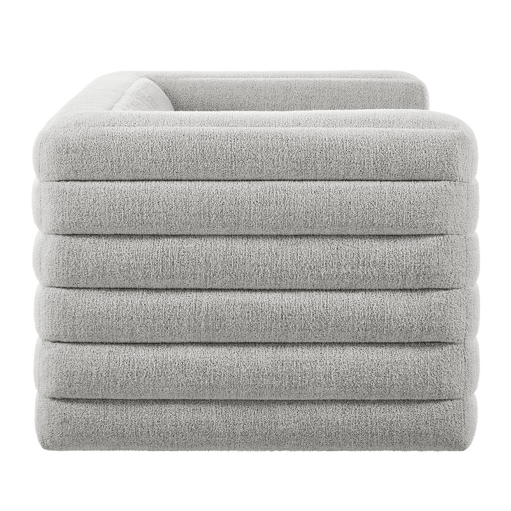 Relle Channel Tufted Boucle Upholstered Loveseat - Newsprint