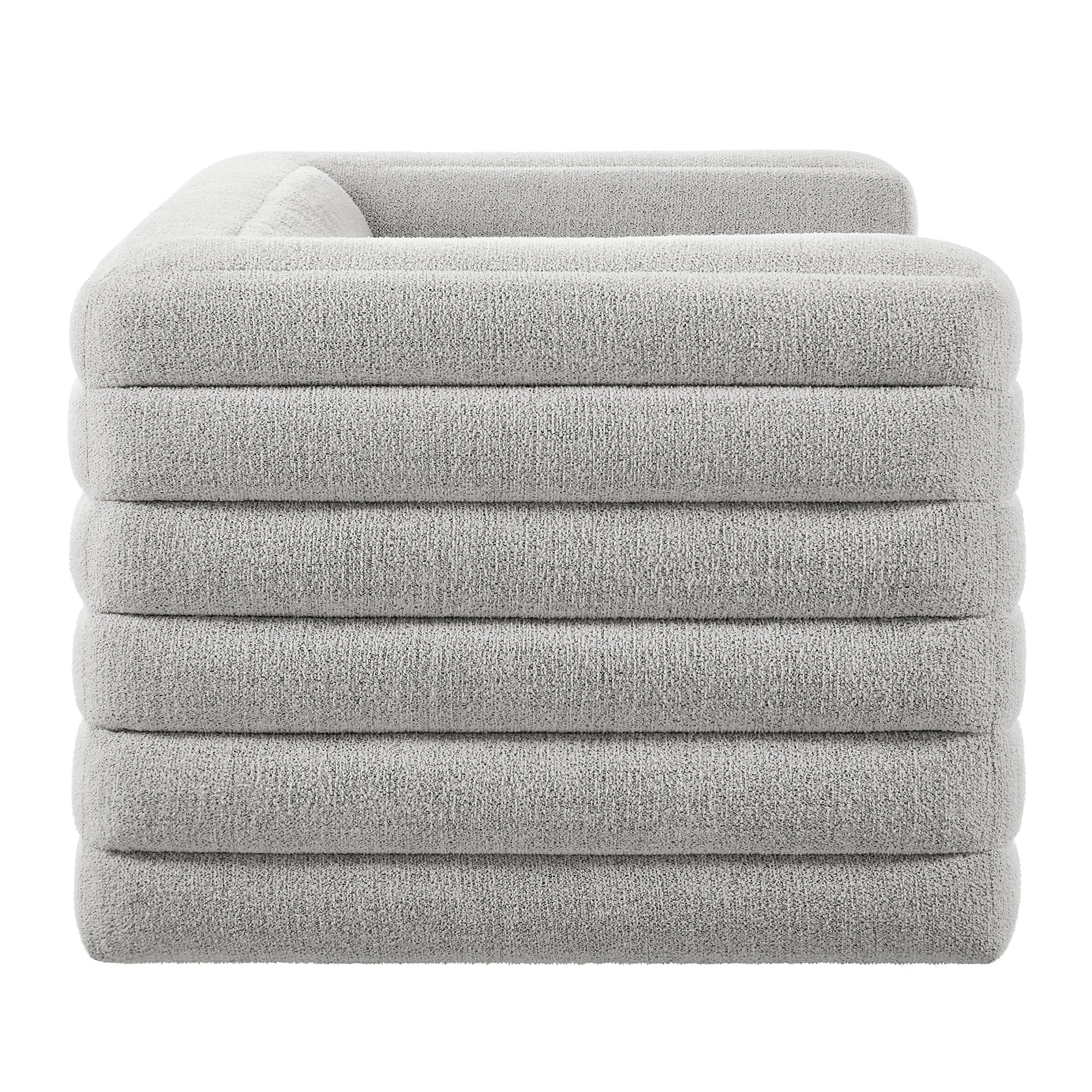 Relle Channel Tufted Boucle Upholstered Loveseat - Newsprint