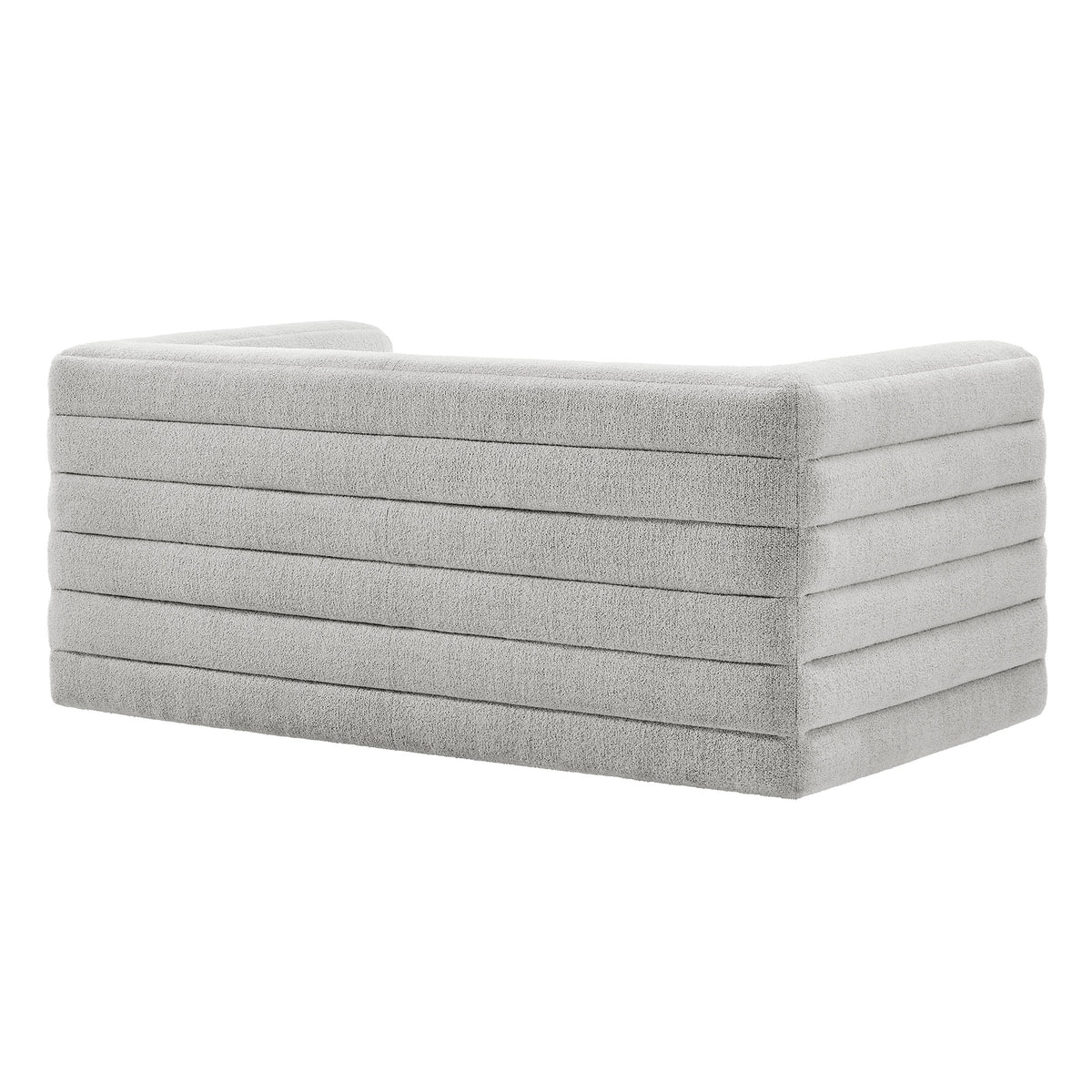 Relle Channel Tufted Boucle Upholstered Loveseat - Newsprint