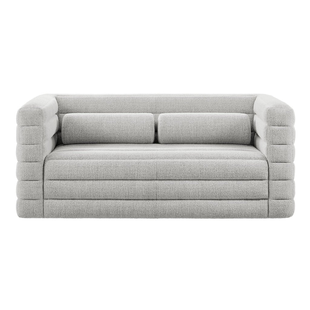 Relle Channel Tufted Boucle Upholstered Loveseat - Newsprint