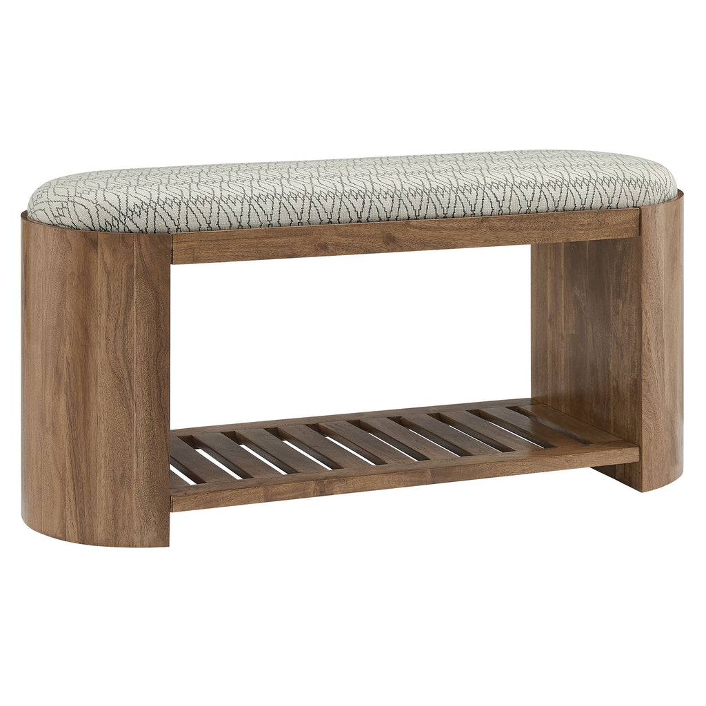 Ashby 45" Geometric Upholstered Bench - Natural Geometric