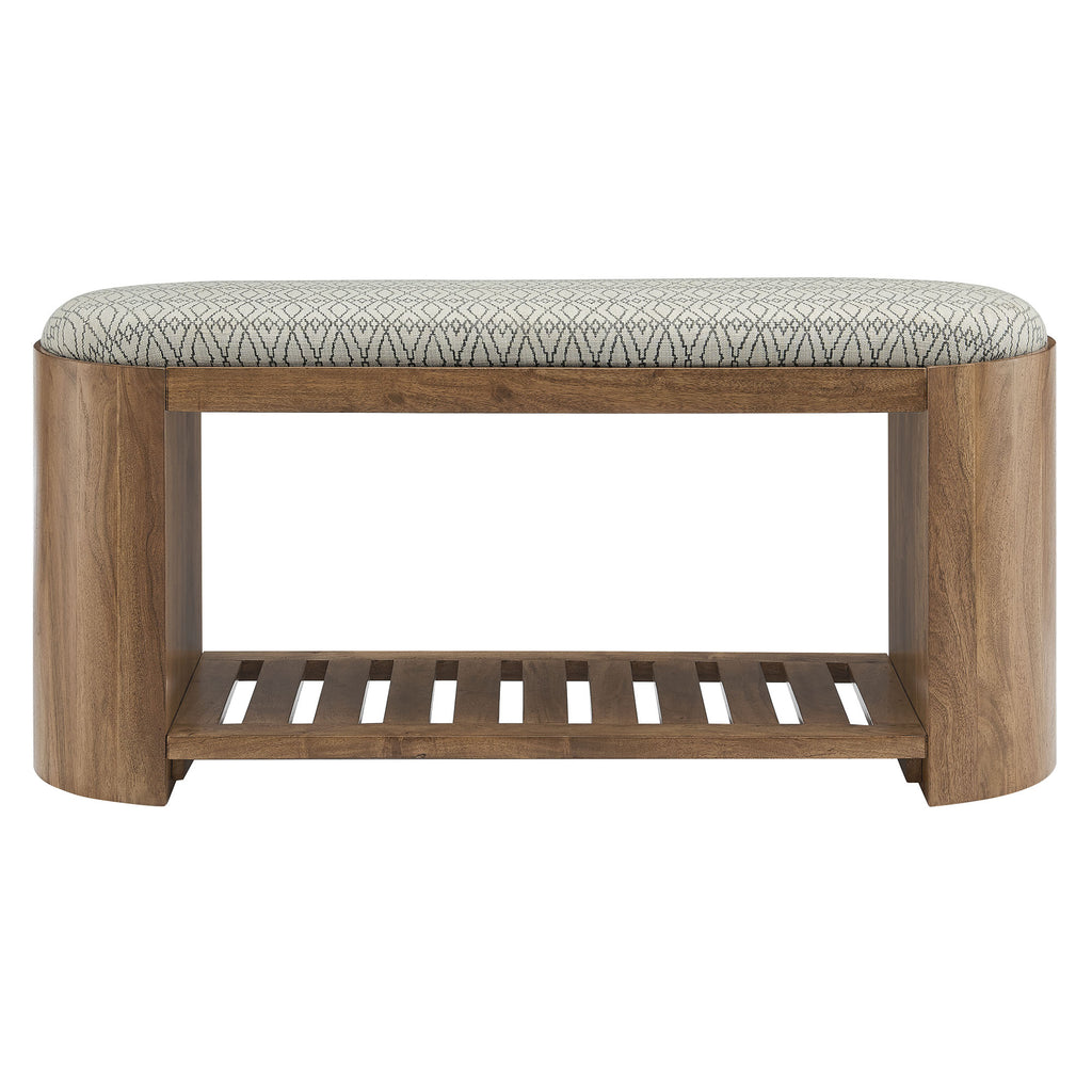 Ashby 45" Geometric Upholstered Bench - Natural Geometric