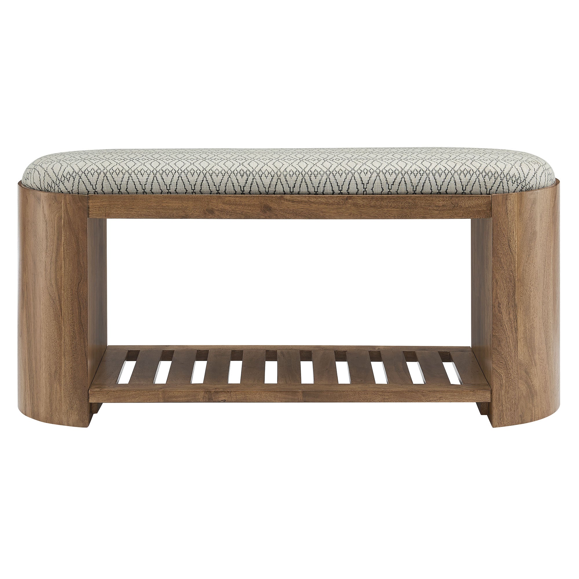 Ashby 45" Geometric Upholstered Bench - Natural Geometric