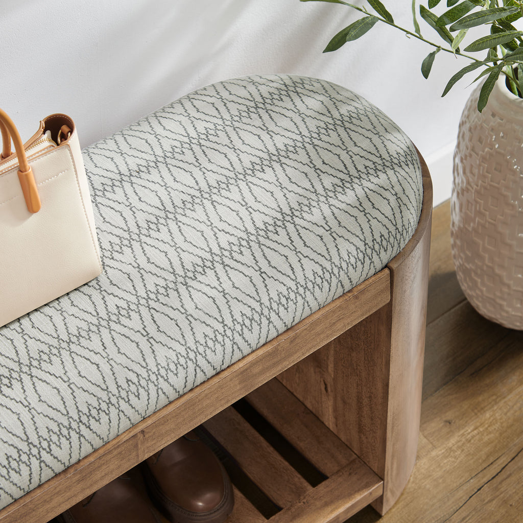 Ashby 45" Geometric Upholstered Bench - Natural Geometric