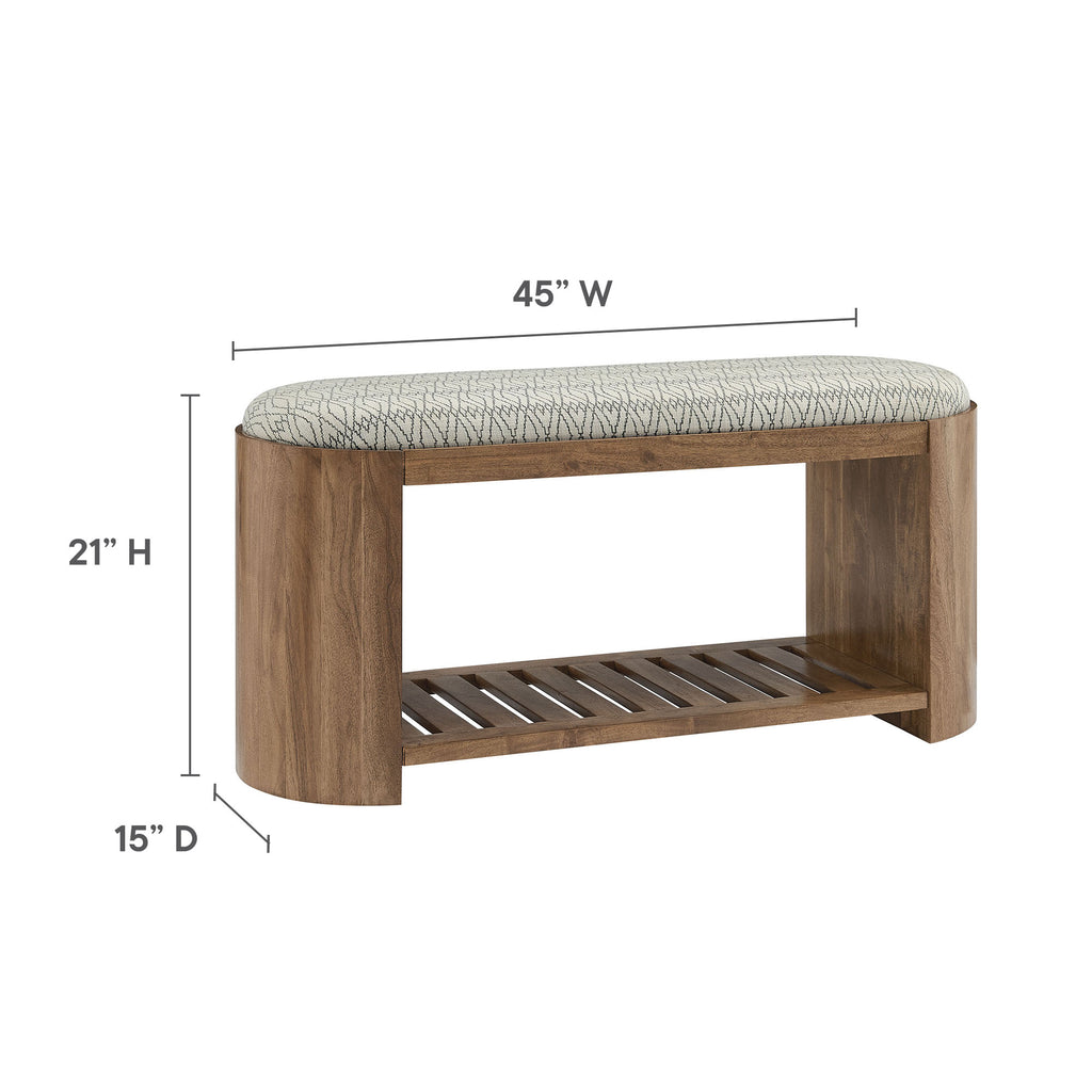Ashby 45" Geometric Upholstered Bench - Natural Geometric