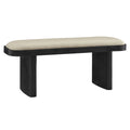 Iver 43" Upholstered Wood Accent Bench - Black Flax