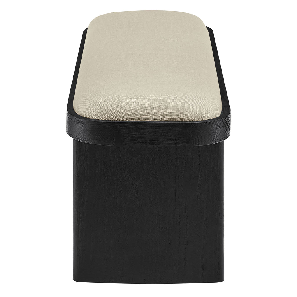 Iver 43" Upholstered Wood Accent Bench - Black Flax