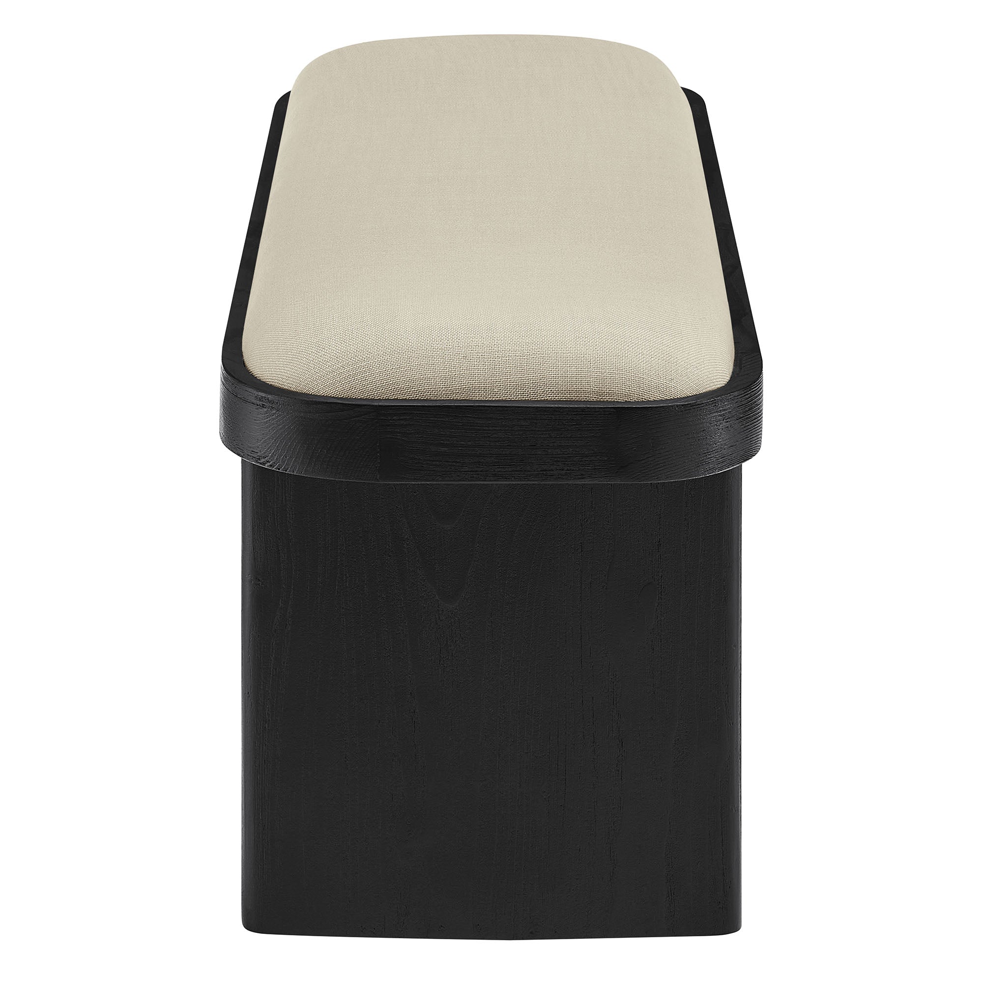 Iver 43" Upholstered Wood Accent Bench - Black Flax