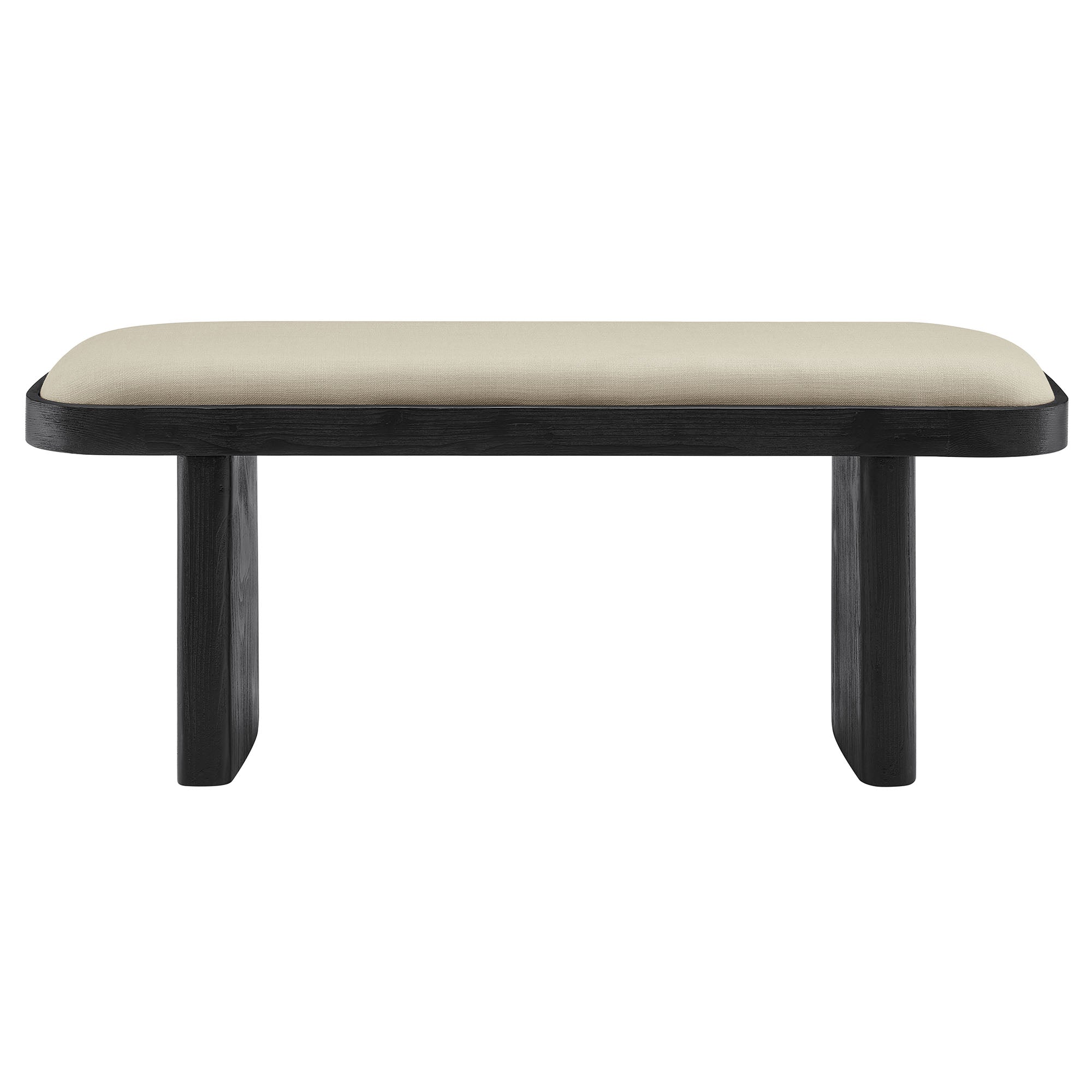 Iver 43" Upholstered Wood Accent Bench - Black Flax