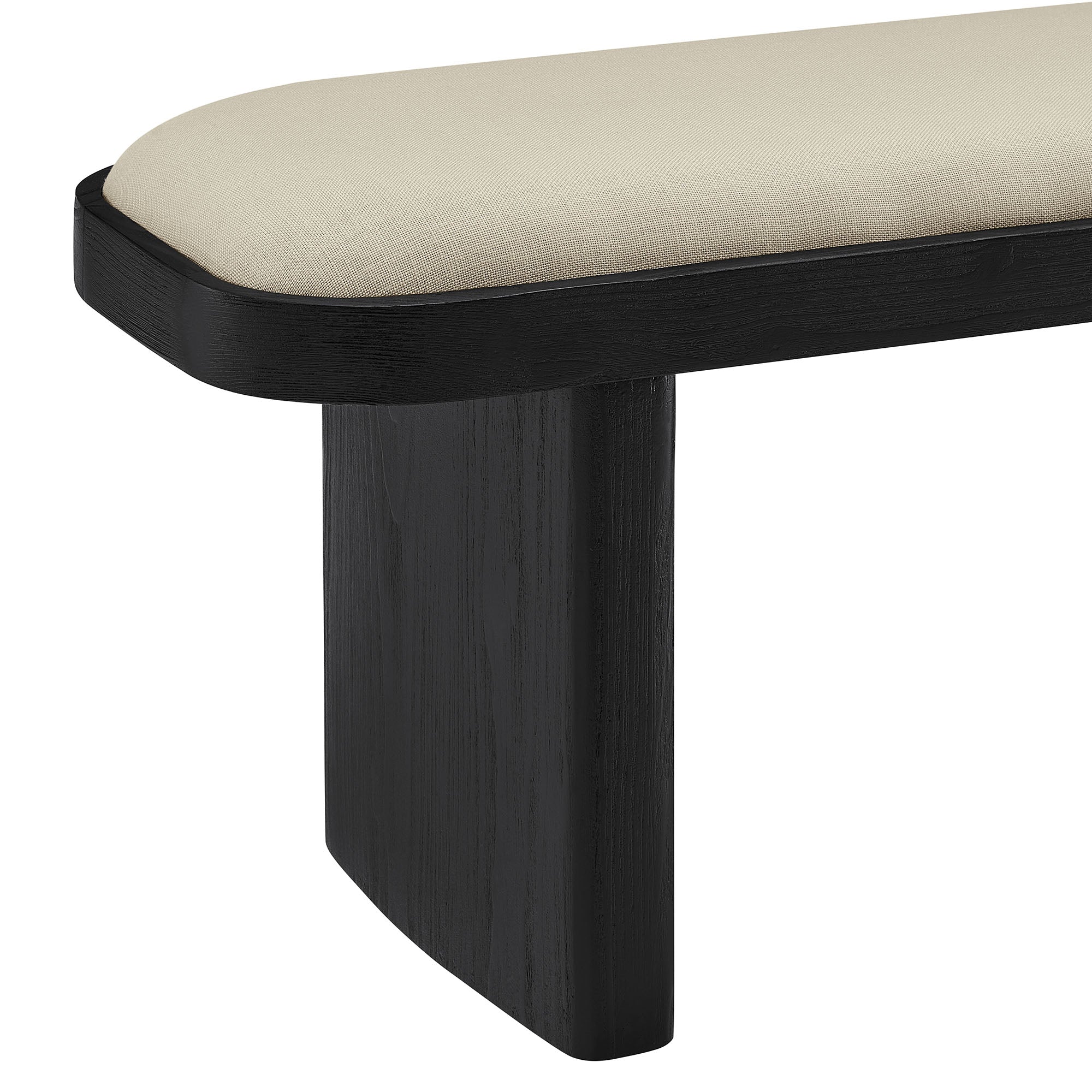 Iver 43" Upholstered Wood Accent Bench - Black Flax