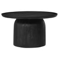 Holloway 30" Round Wood Coffee Table - Black