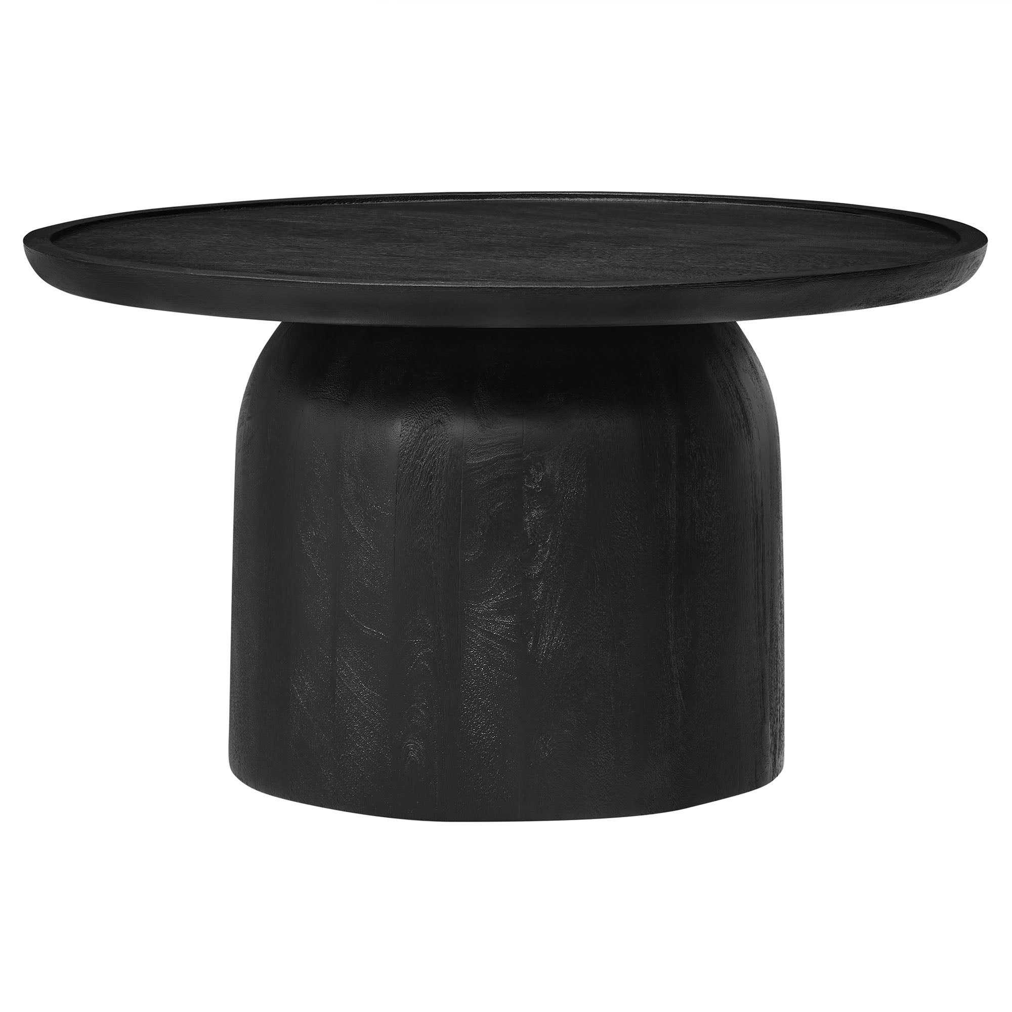Holloway 30" Round Wood Coffee Table - Black