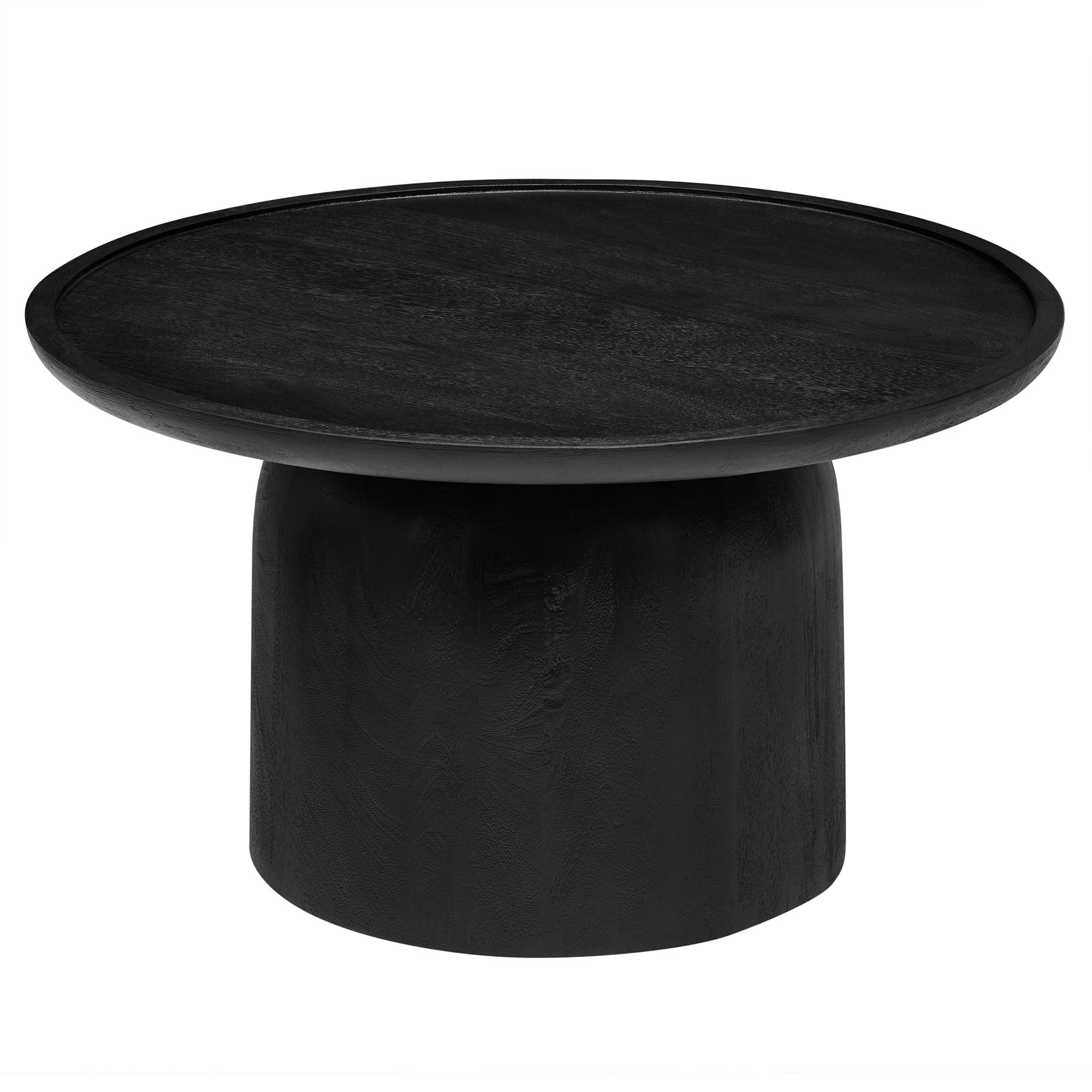 Holloway 30" Round Wood Coffee Table - Black