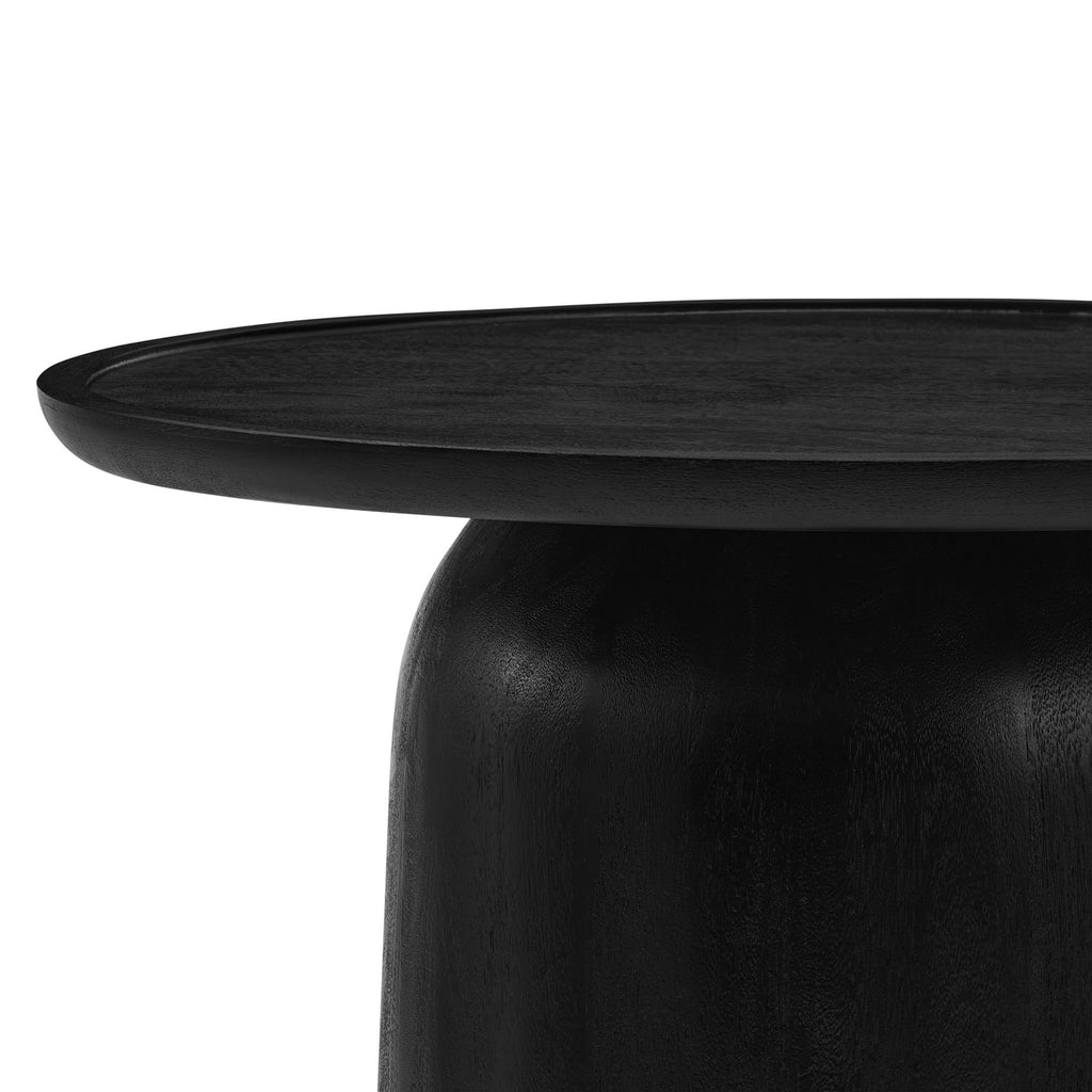 Holloway 30" Round Wood Coffee Table - Black