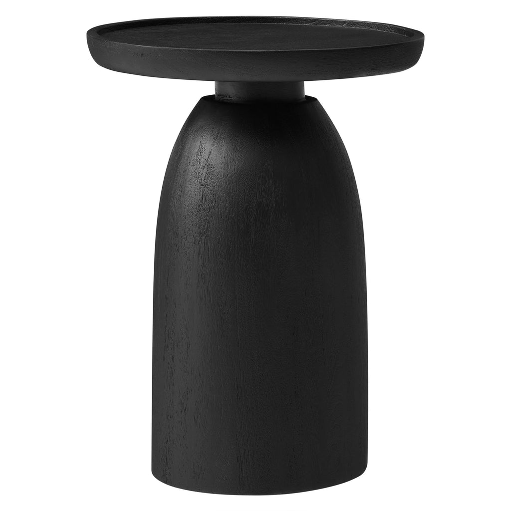 Holloway Round Wood Side Table - Black
