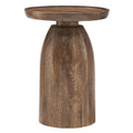 Holloway Round Wood Side Table - Walnut