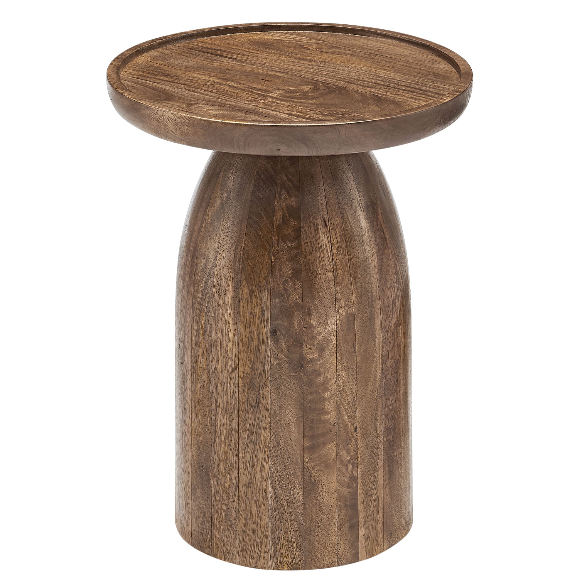 Holloway Round Wood Side Table - Walnut