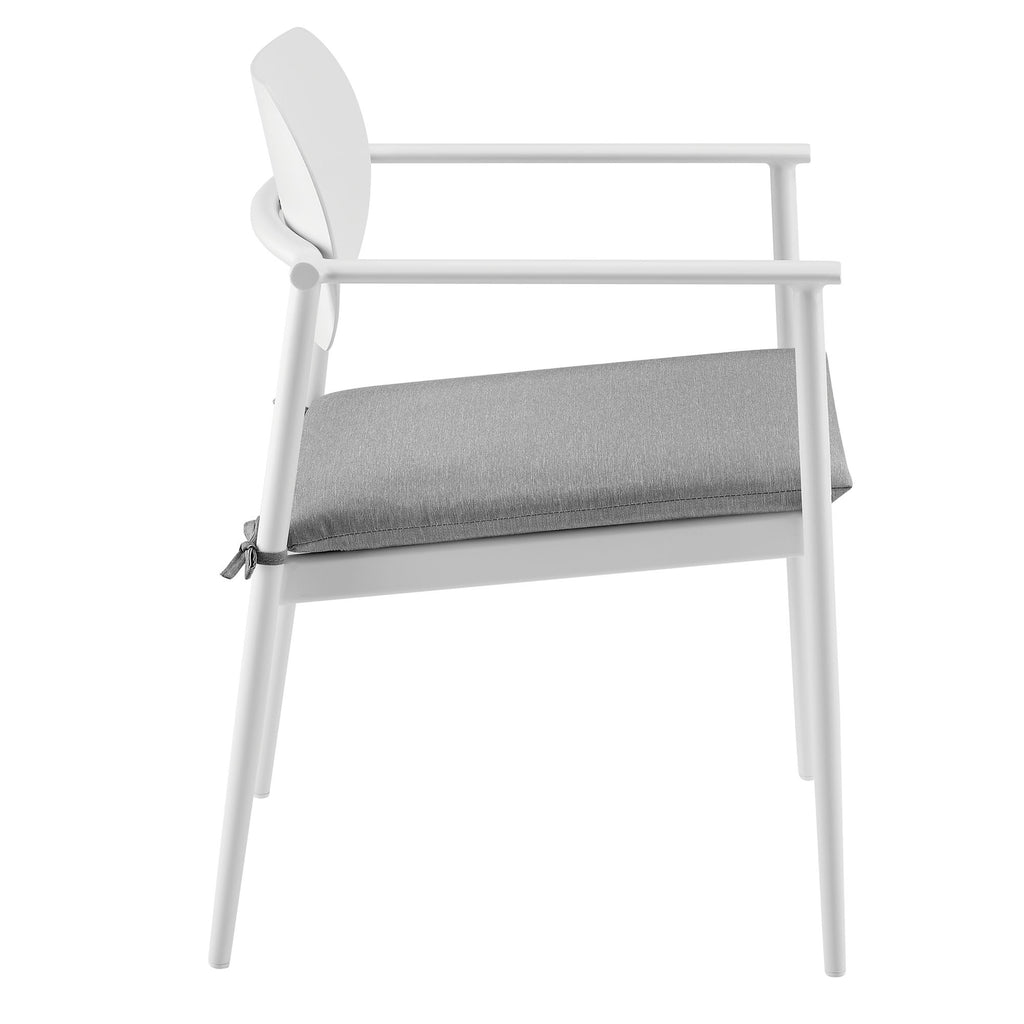 Aeris Stackable Outdoor Patio Aluminum Dining Armchair Set of 2 - White