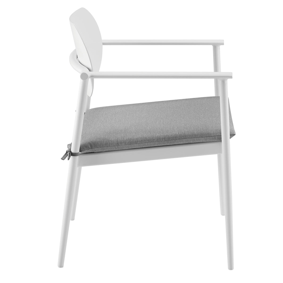 Aeris Stackable Outdoor Patio Aluminum Dining Armchair Set of 2 - White