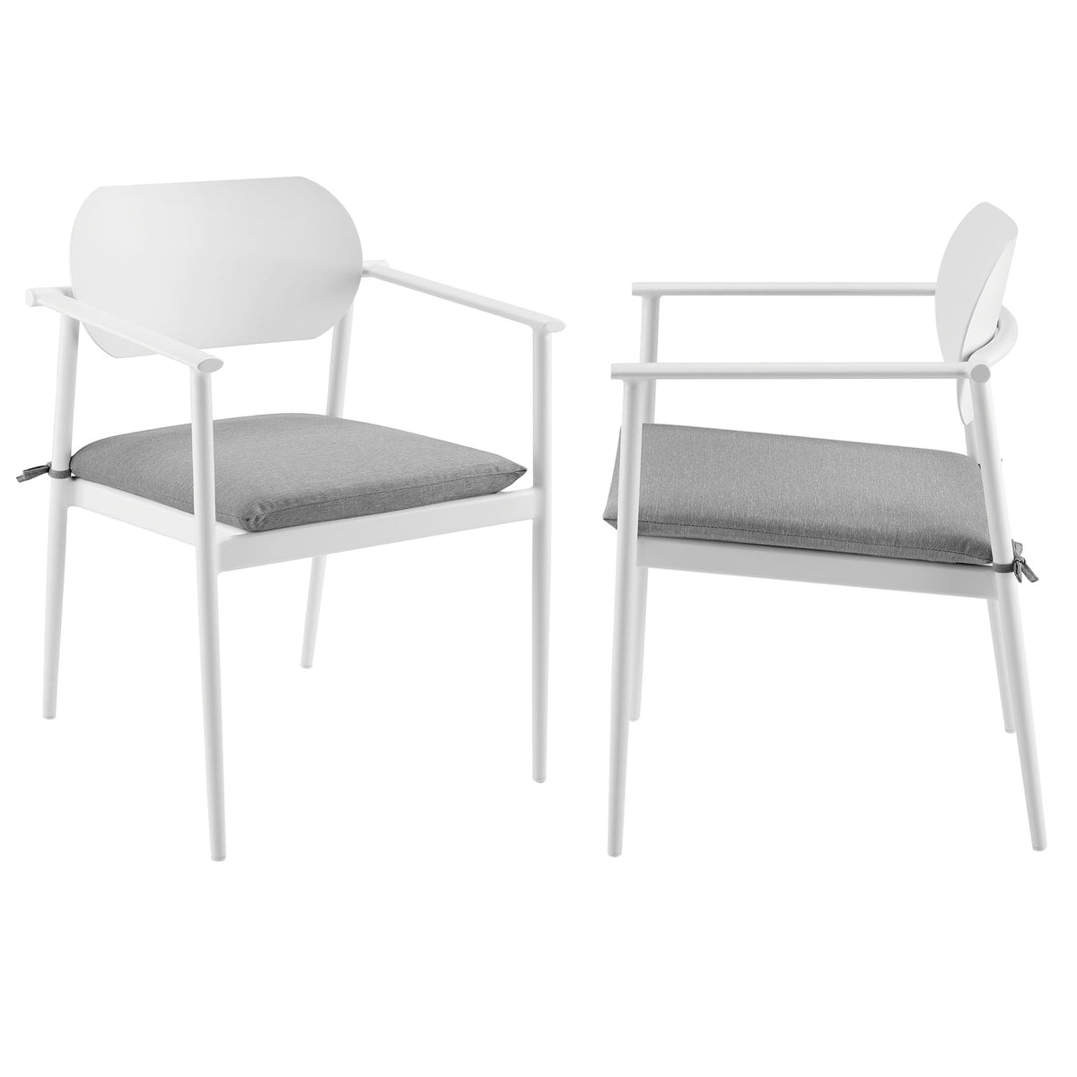Aeris 7-Piece Outdoor Patio Aluminum Dining Set - White Light Gray