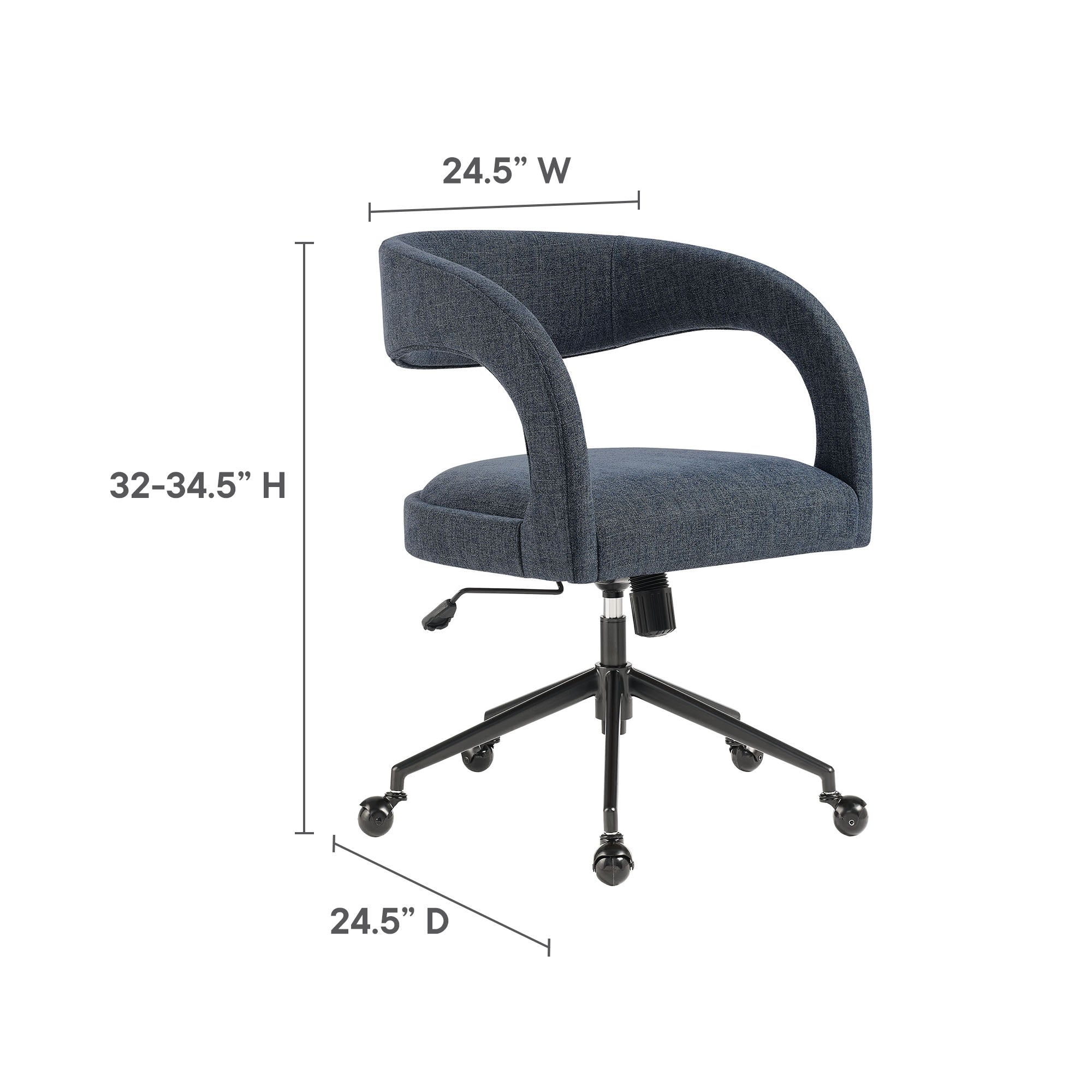 Pinnacle Upholstered Office Chair - Slate Blue