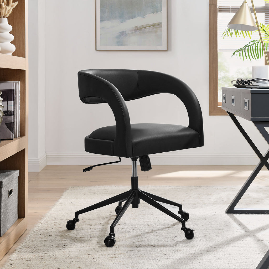 Pinnacle Vegan Leather Office Chair - Black
