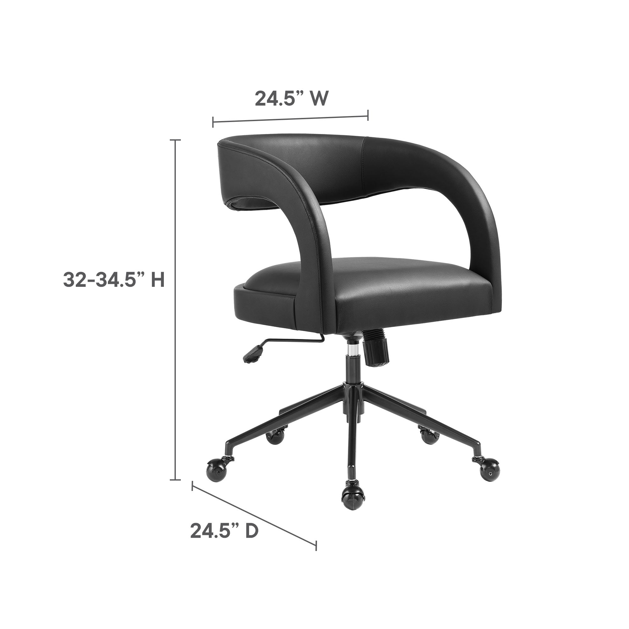 Pinnacle Vegan Leather Office Chair - Black