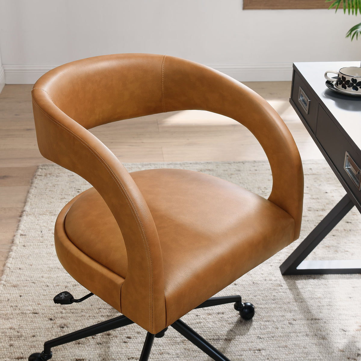 Pinnacle Vegan Leather Office Chair - Tan