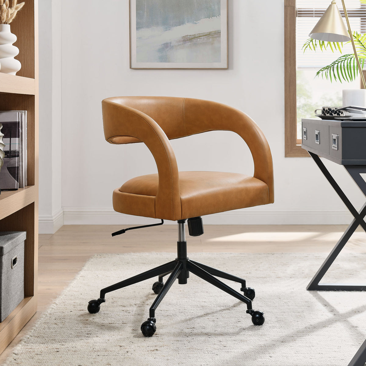 Pinnacle Vegan Leather Office Chair - Tan