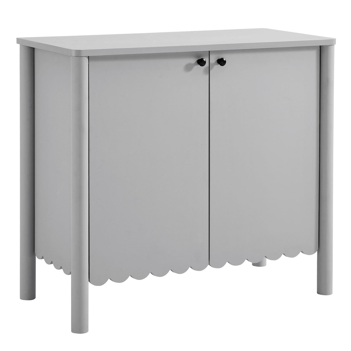 Emmeline 35" 2-Door Scalloped Sideboard Cabinet - Light Gray