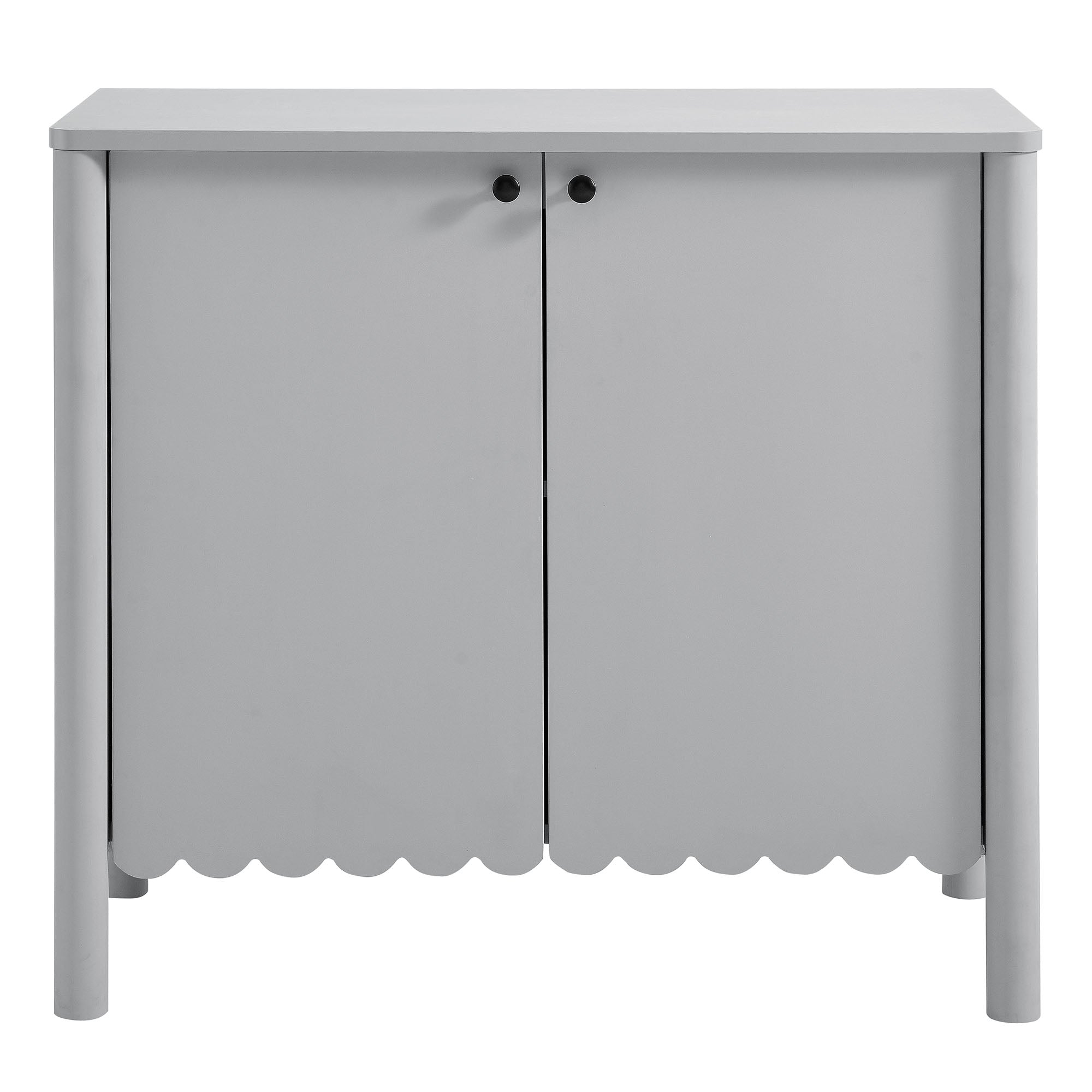 Emmeline 35" 2-Door Scalloped Sideboard Cabinet - Light Gray