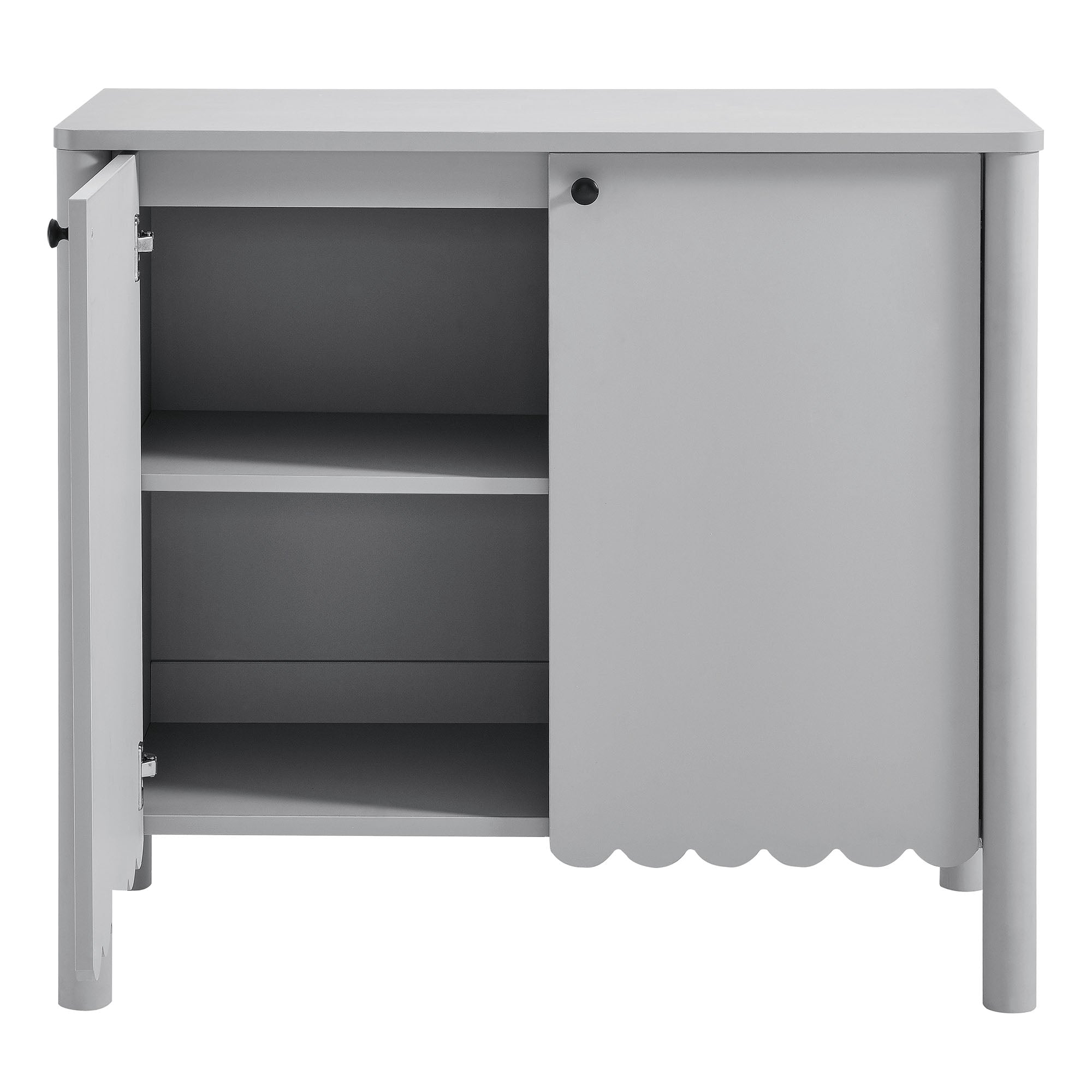 Emmeline 35" 2-Door Scalloped Sideboard Cabinet - Light Gray