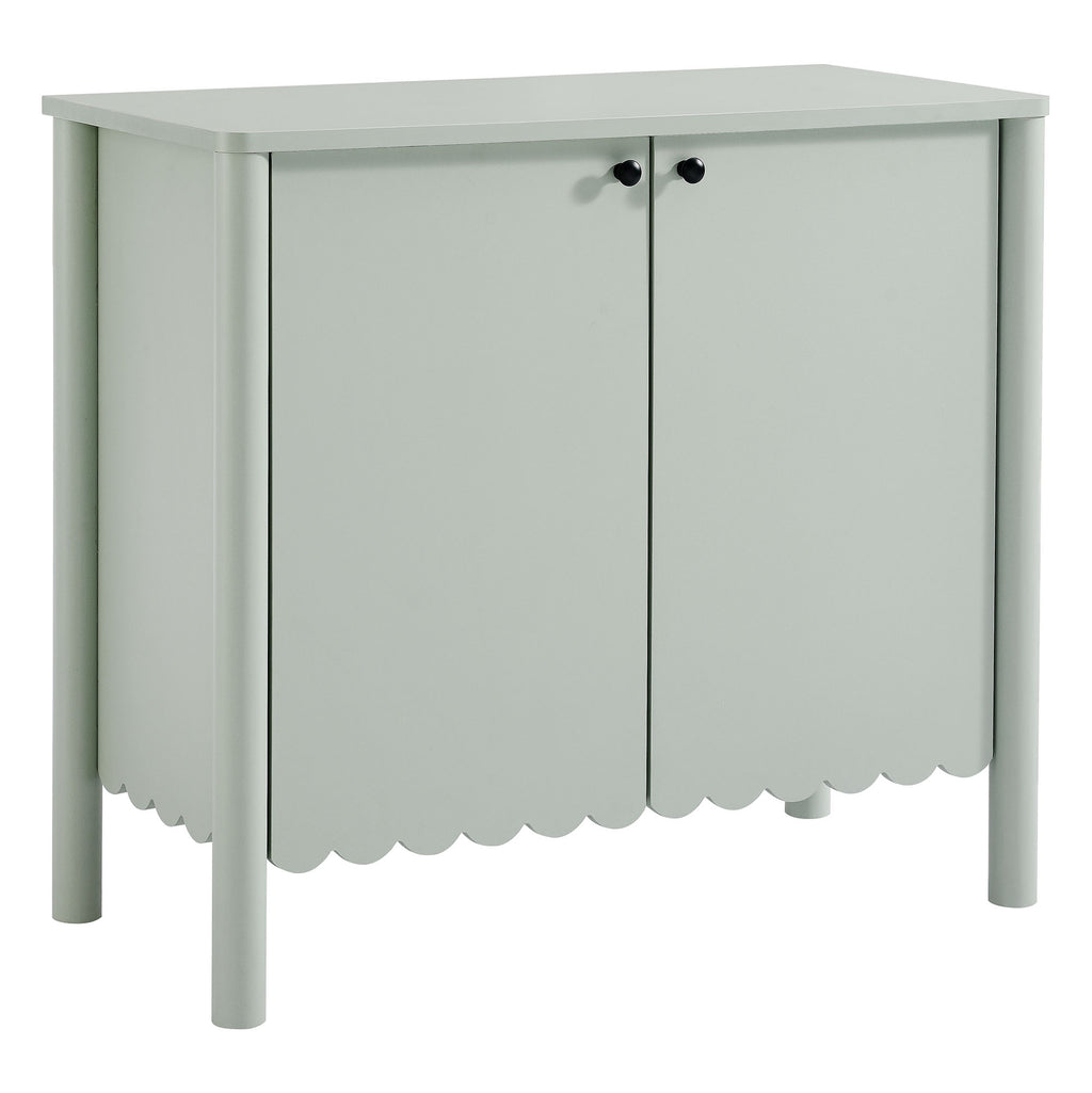 Emmeline 35" 2-Door Scalloped Sideboard Cabinet - Sage