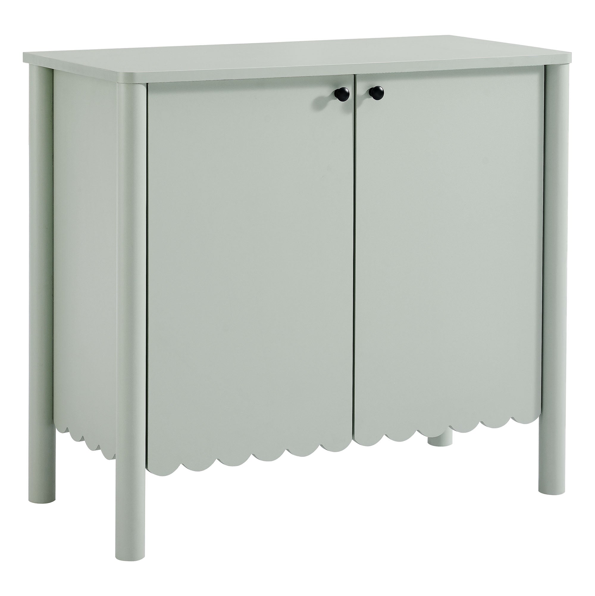 Emmeline 35" 2-Door Scalloped Sideboard Cabinet - Sage