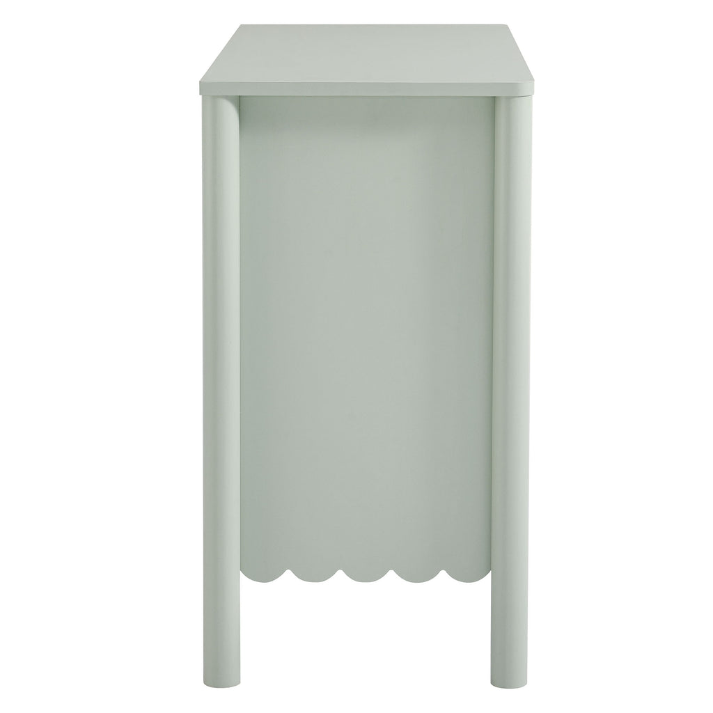 Emmeline 35" 2-Door Scalloped Sideboard Cabinet - Sage